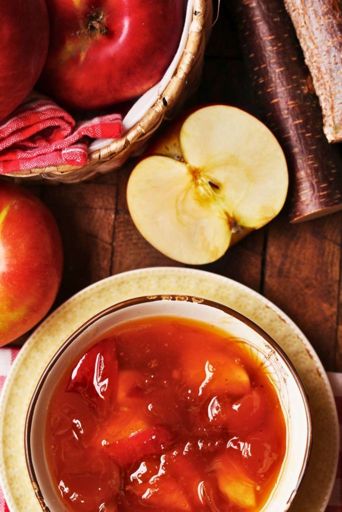 Pink Hued Apple Jam using Red Gold Apples