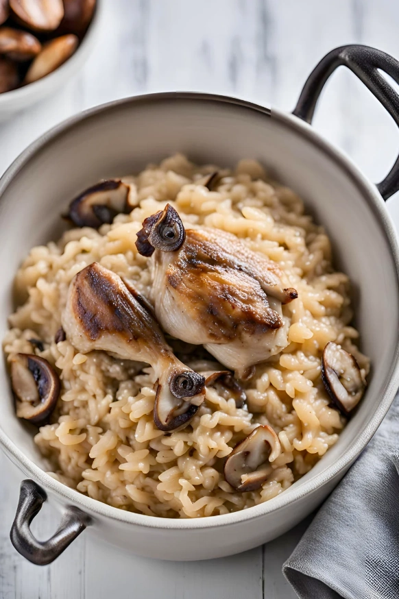 Quail and Mushroom Risotto