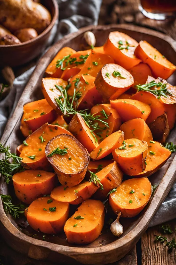 Roasted Yams with Garlic Butter