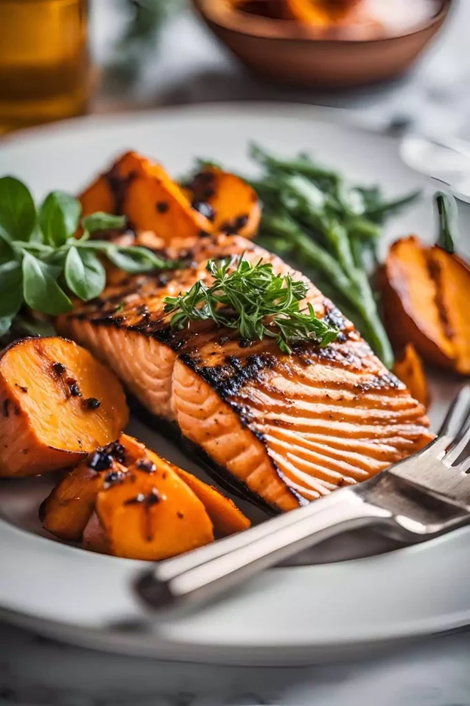 Salmon with Roasted Sweet Potatoes