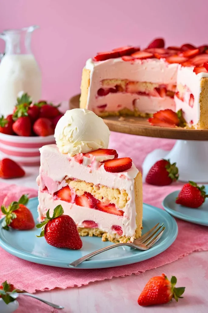 Strawberry Shortcake Ice Cream Cake