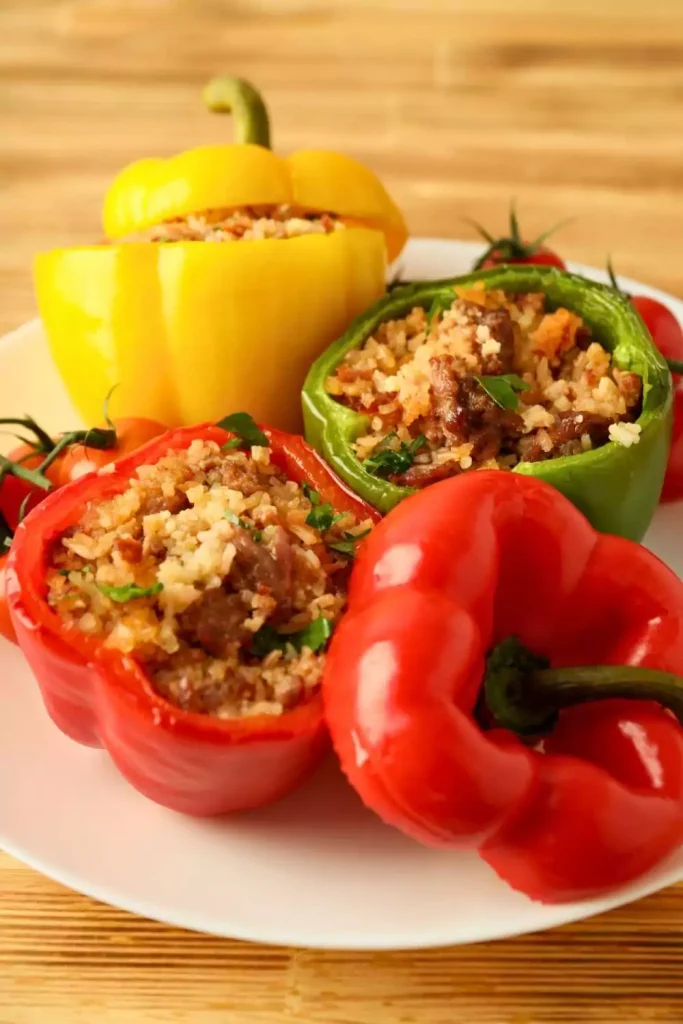 Stuffed Bell Peppers with Ground Beef and Quinoa