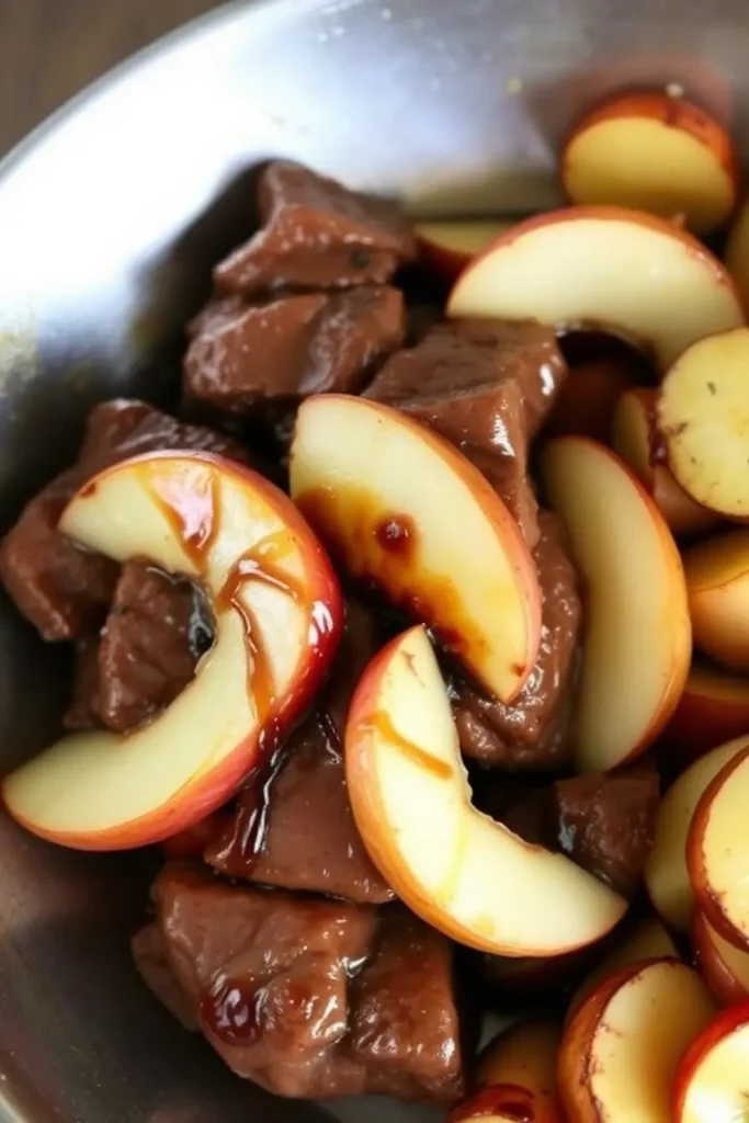 Sweet and Savory Liver with Apples