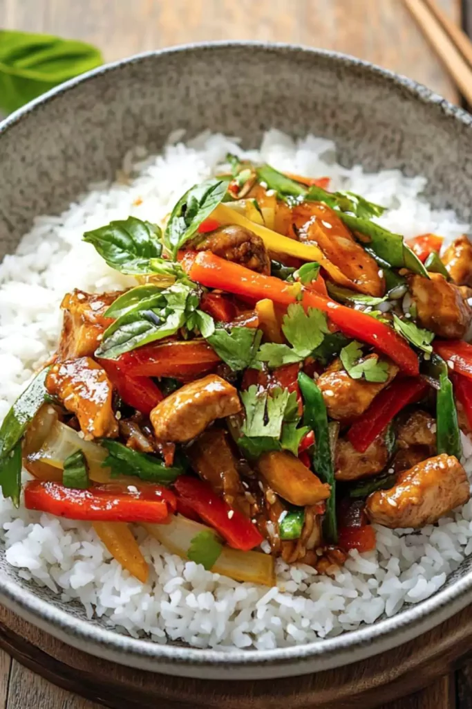 Vegetarian Stir-Fry with Rice