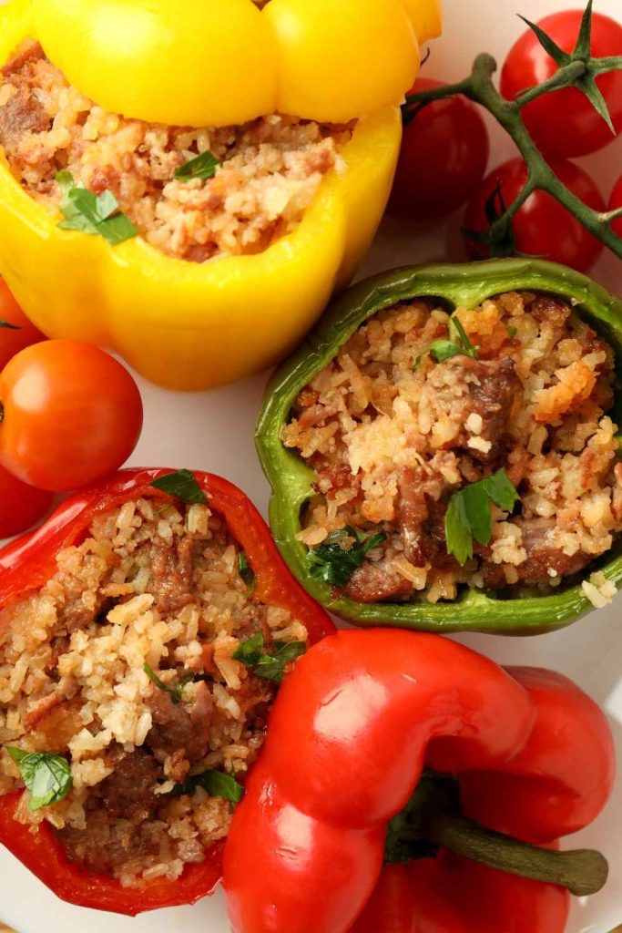 Wild Rice Stuffed Bell Peppers - PinnedRecipe