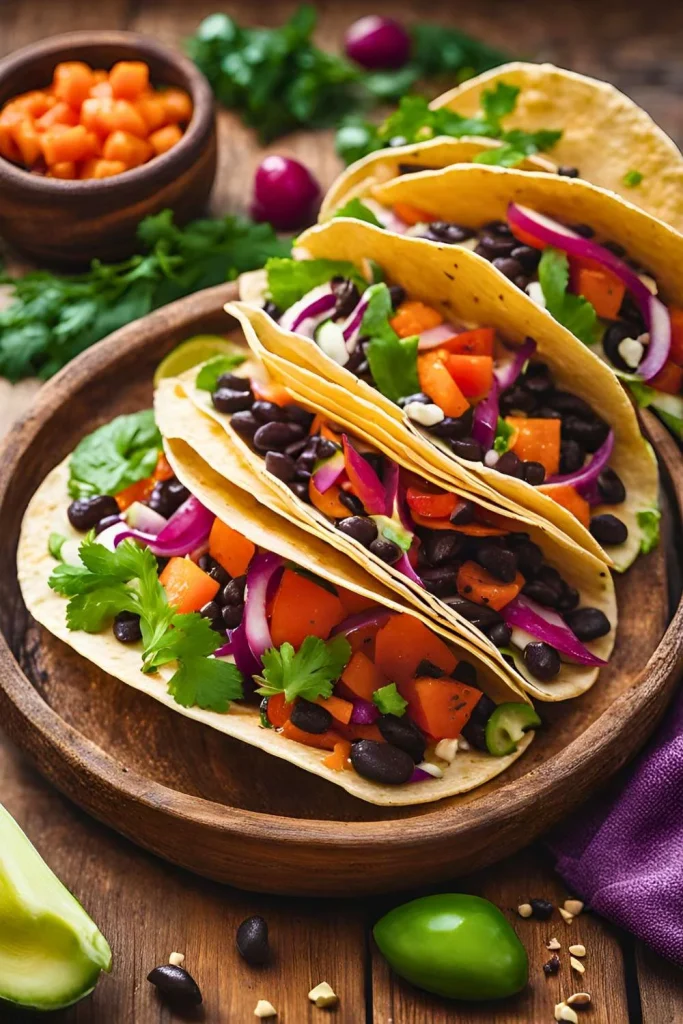 Yam and Black Bean Tacos