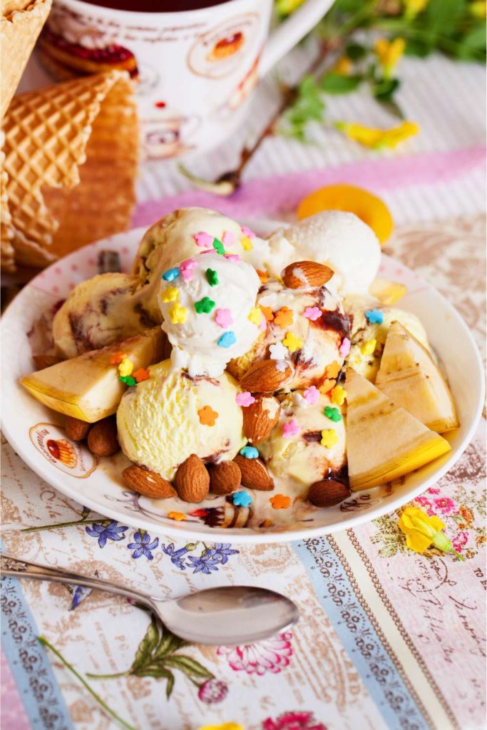 Banana Almond Ice Cream