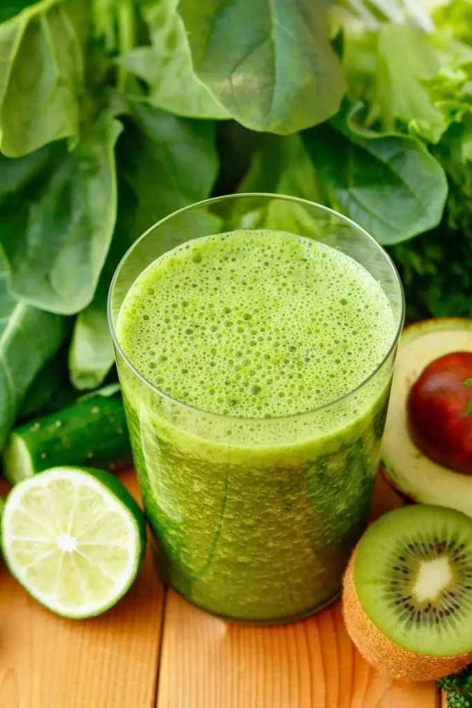 Spinach and Kale Juice (with a pear for sweetness)