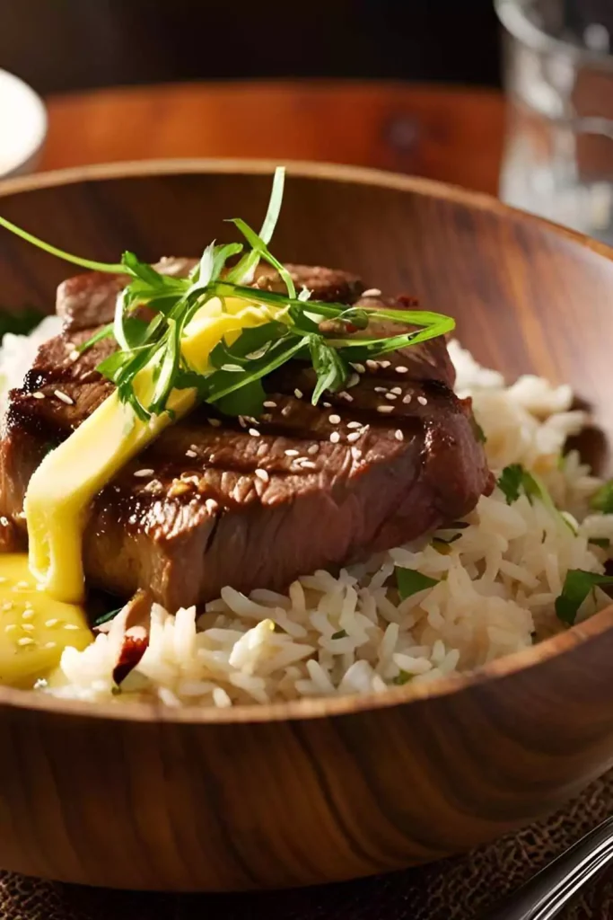 Garlic Butter Steak Rice Bowl