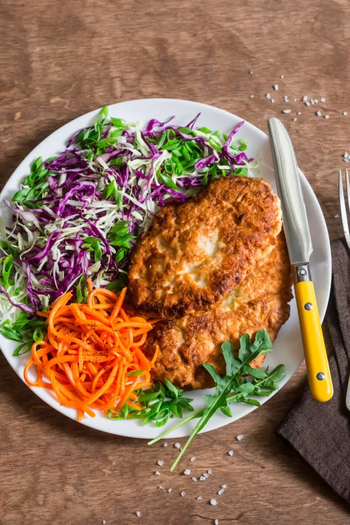 Chicken Schnitzel with Coleslaw