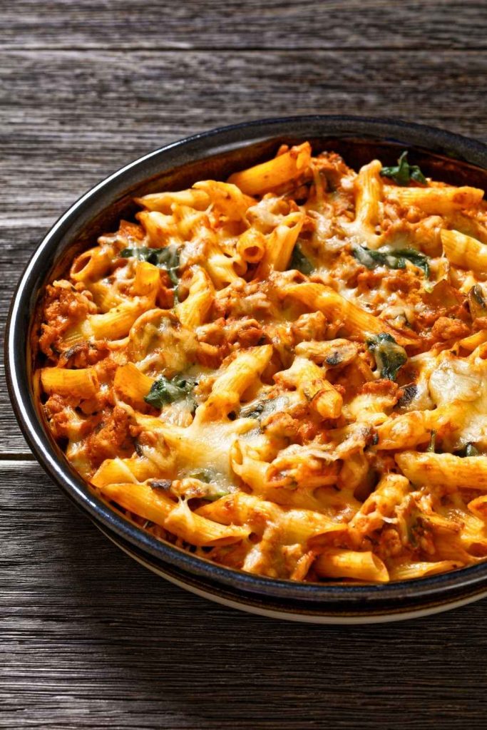 13. Buffalo Chicken Farfalle Bake - Pinned Recipe