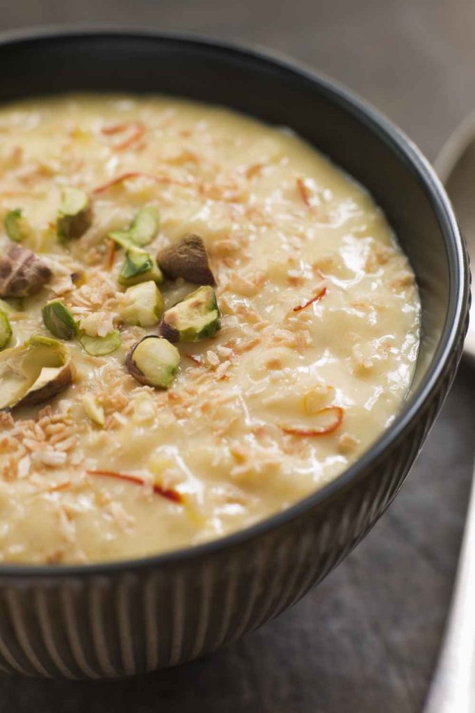 13. Indian Saffron Rice Pudding: The Golden Embrace - Pinned Recipe