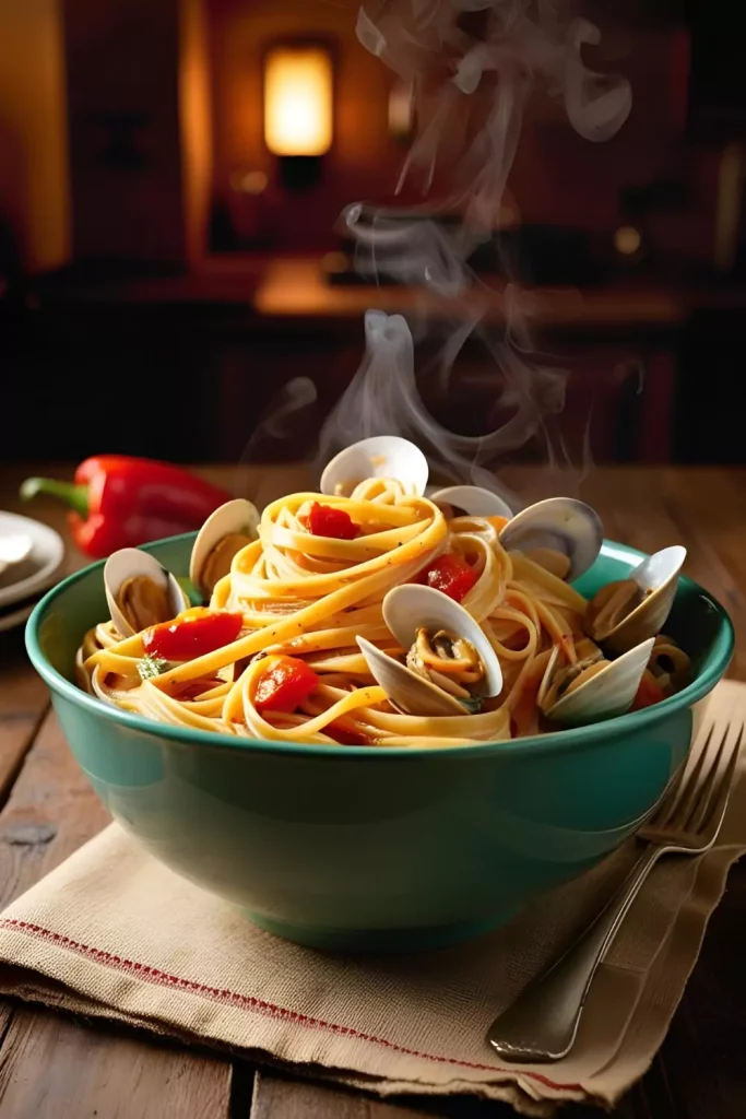 Linguine with Clams and Peppers