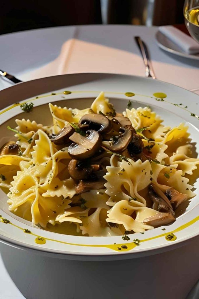 14. Mushroom & Truffle Oil Farfalle - Pinned Recipe