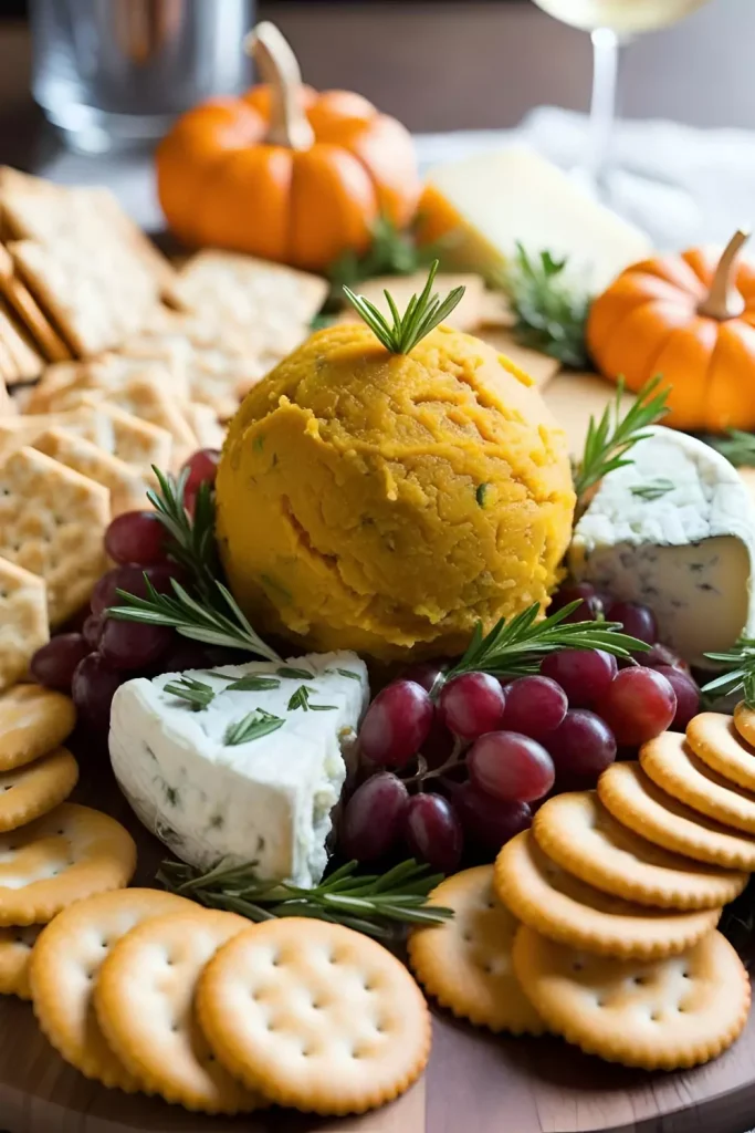 Butternut Squash Cheeseball and Cheese Board