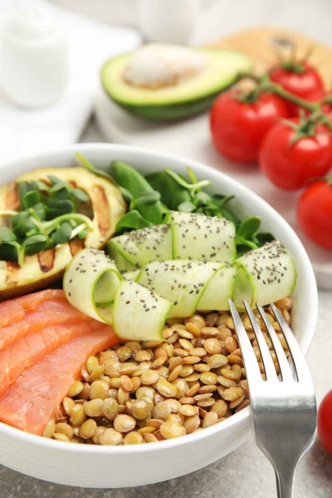 3. Salmon & Lentil Power Bowls - Pinned Recipe