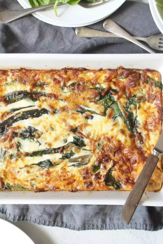 Silverbeet and Cheese Gratin