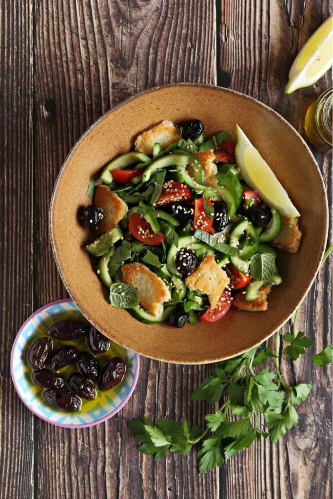 Lebanese Salad with Sumac Grilled Chicken