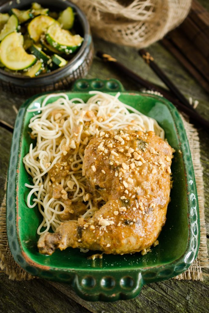 Garlic Butter Chicken Bites with Zucchini Noodle