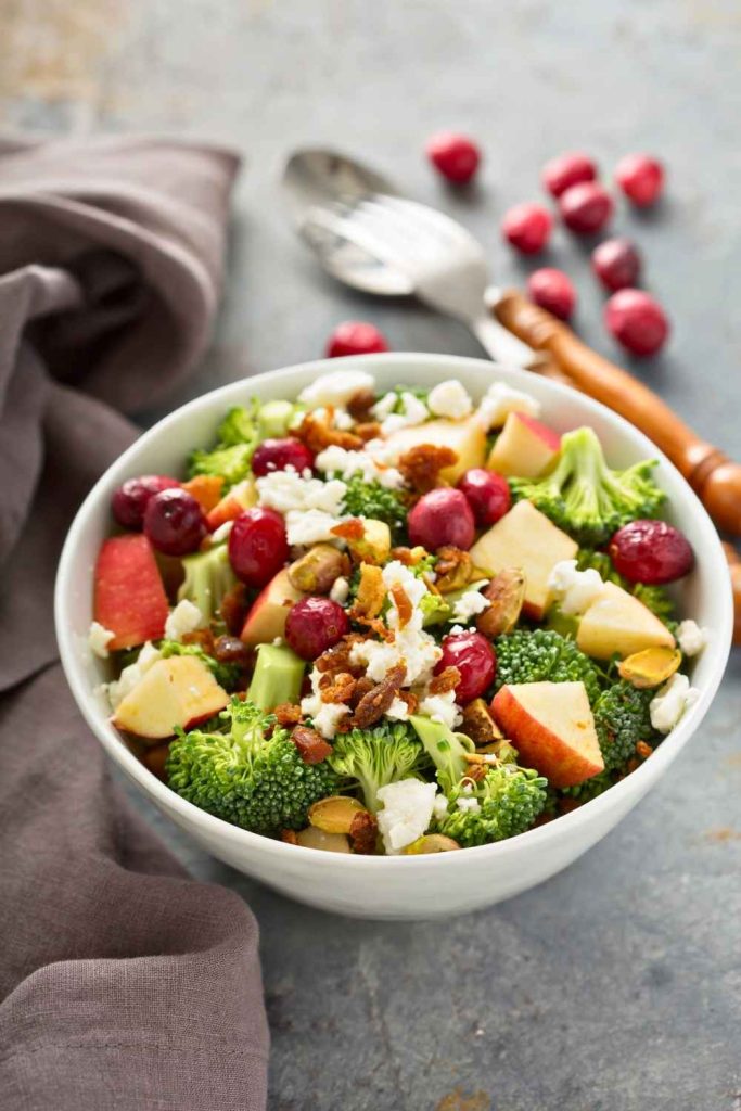 Vegan Broccoli Cranberry Walnut Salad