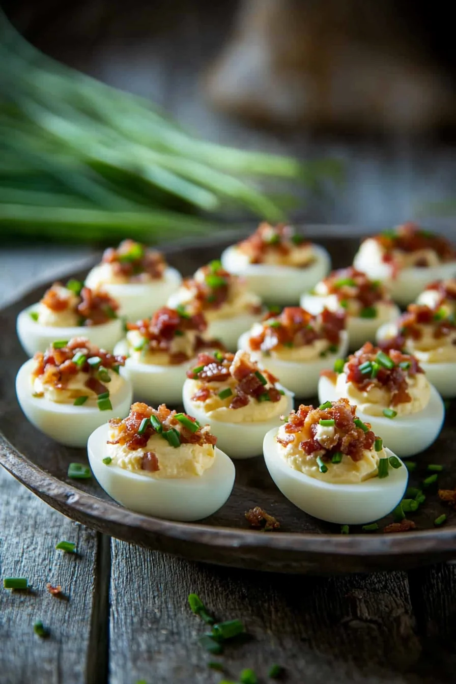 Bacon and Chive Deviled Eggs