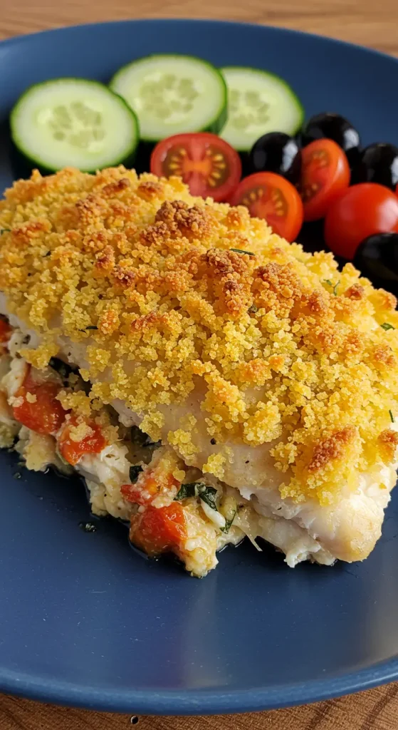 Baked Stuffed Fish Fillet With Bread Crumbs