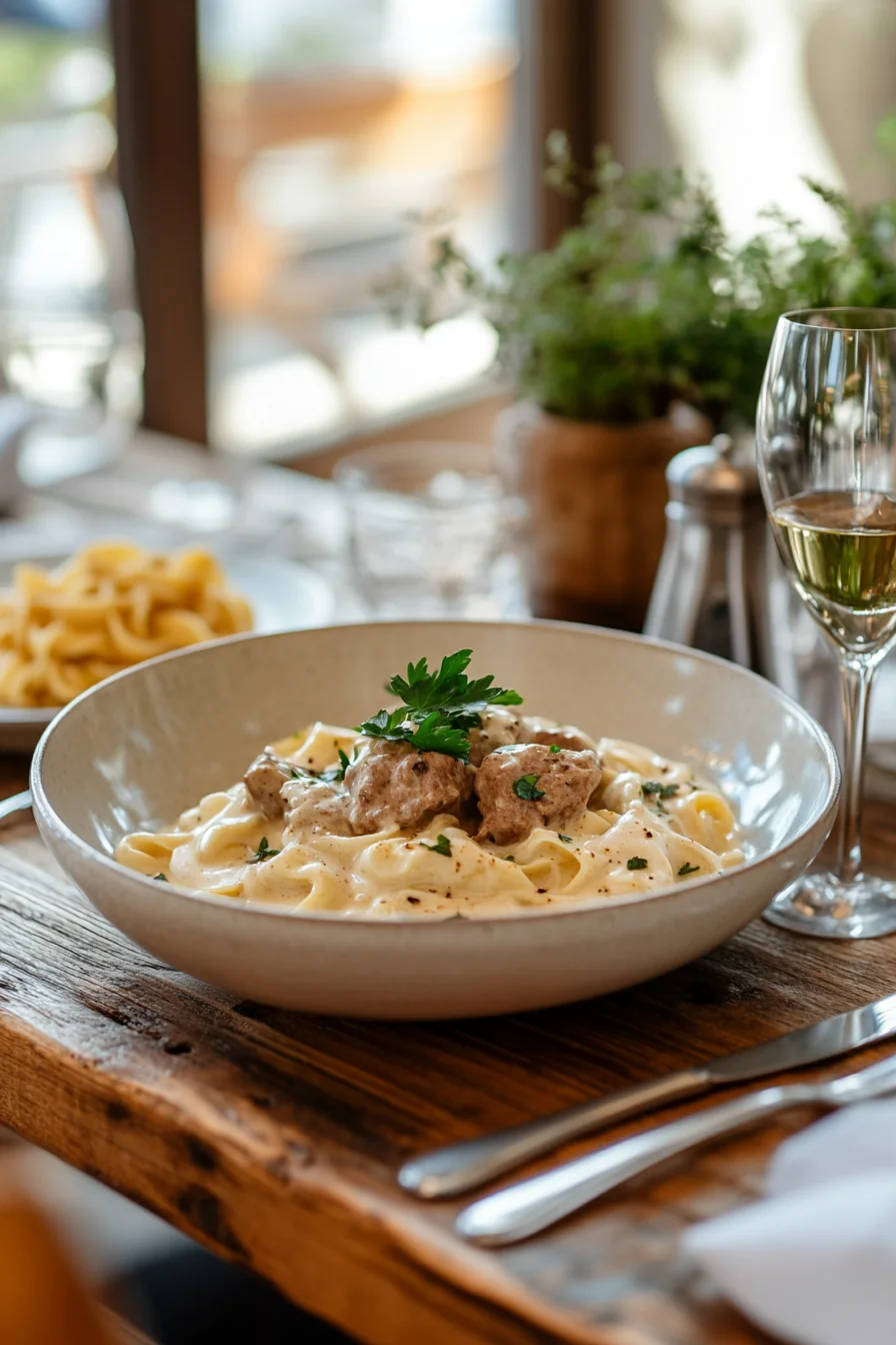 Beef Stroganoff With Egg Noodles