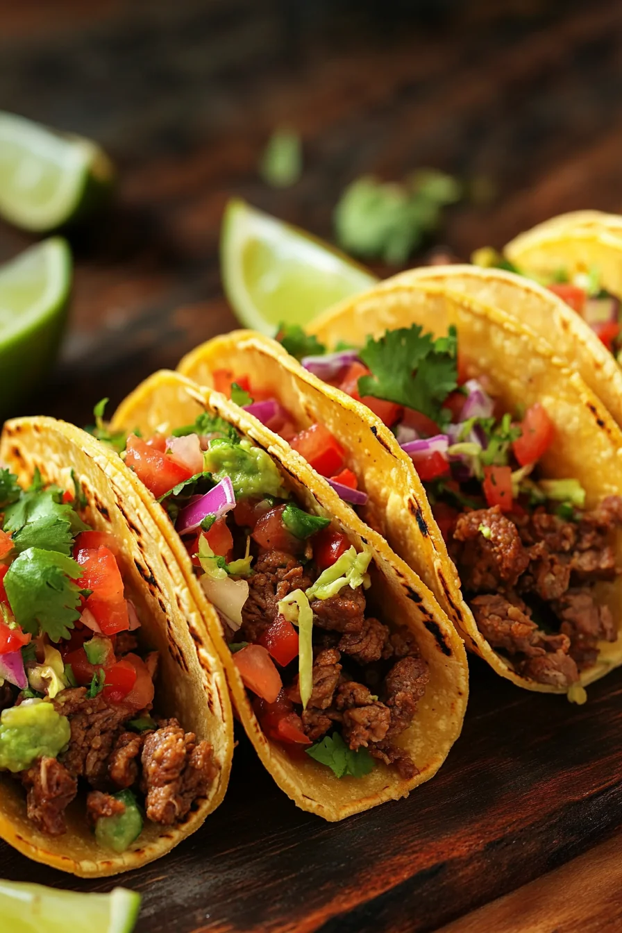 Beef Tacos With Cilantro Lime Slaw