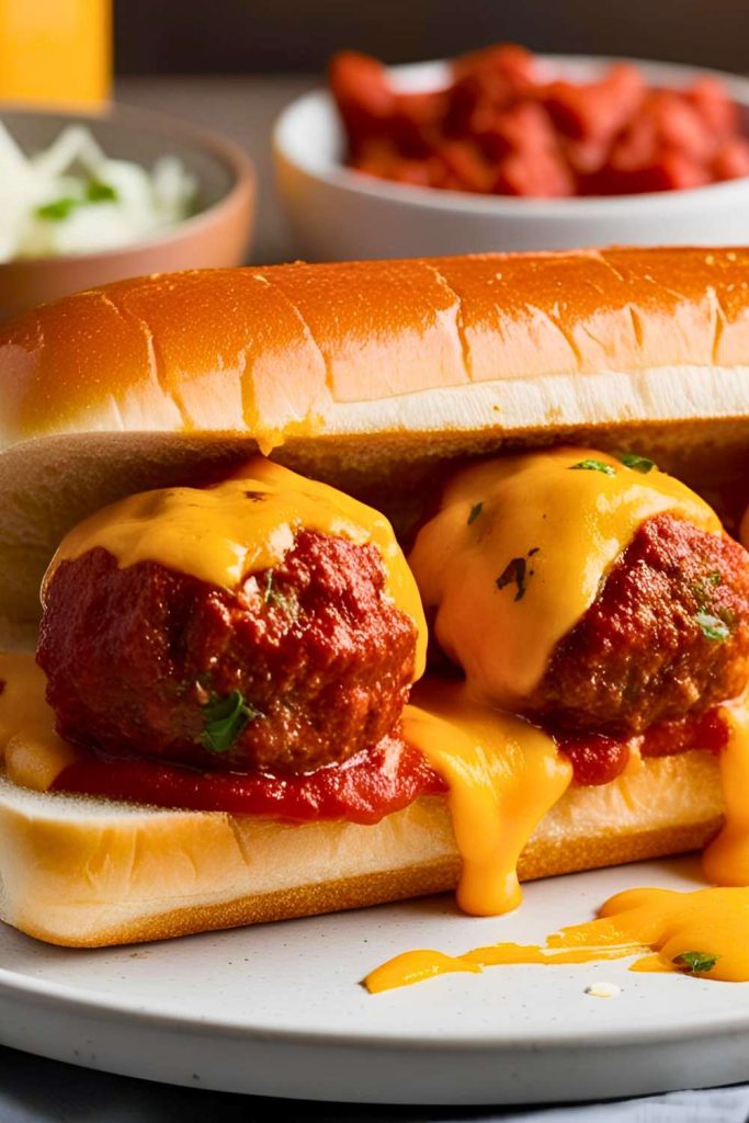 Cheesy Meatball Sub Sandwich