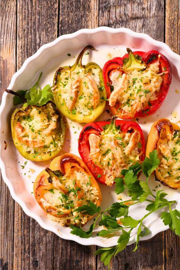 Chicken and Cheese Stuffed Peppers