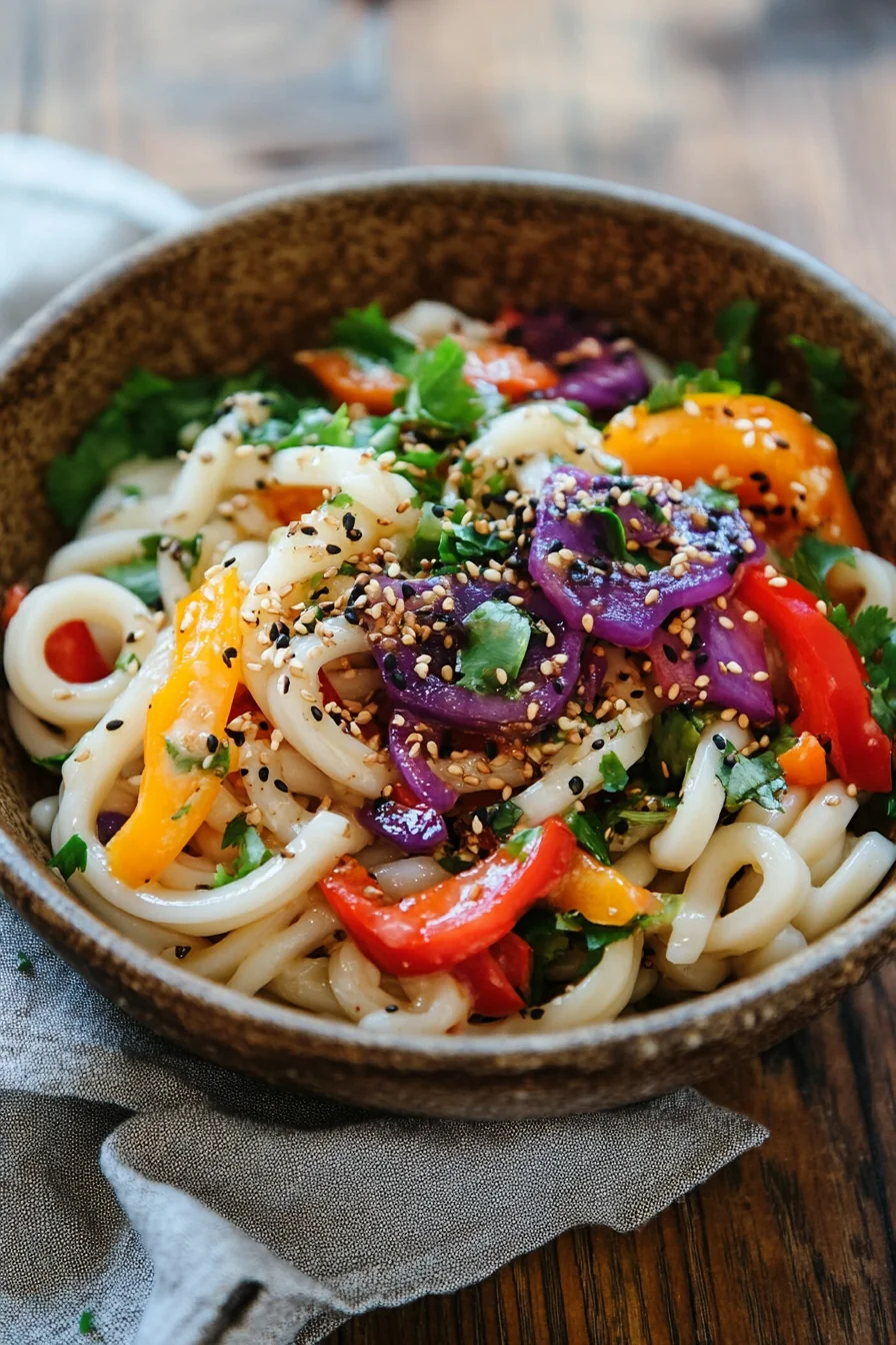 Cold Udon Salad With Sesame Dressing