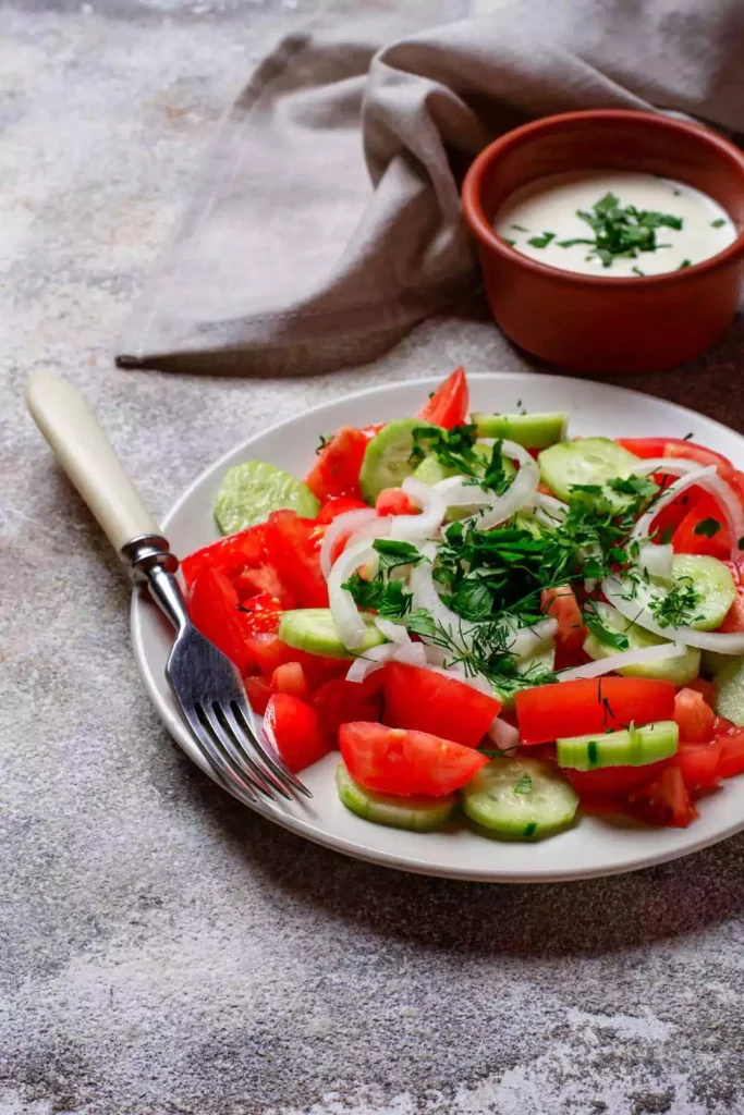 Cucumber & Tomato Salad with Balsamic Glaze