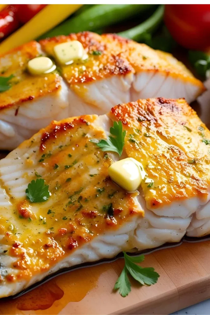 Garlic Butter Grilled Cobia