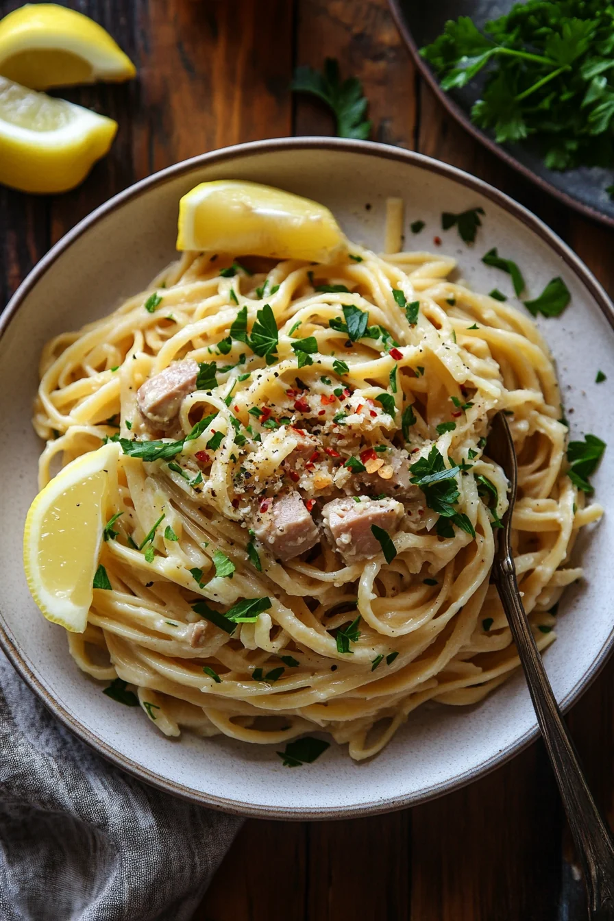 Garlic Butter Tuna Linguine