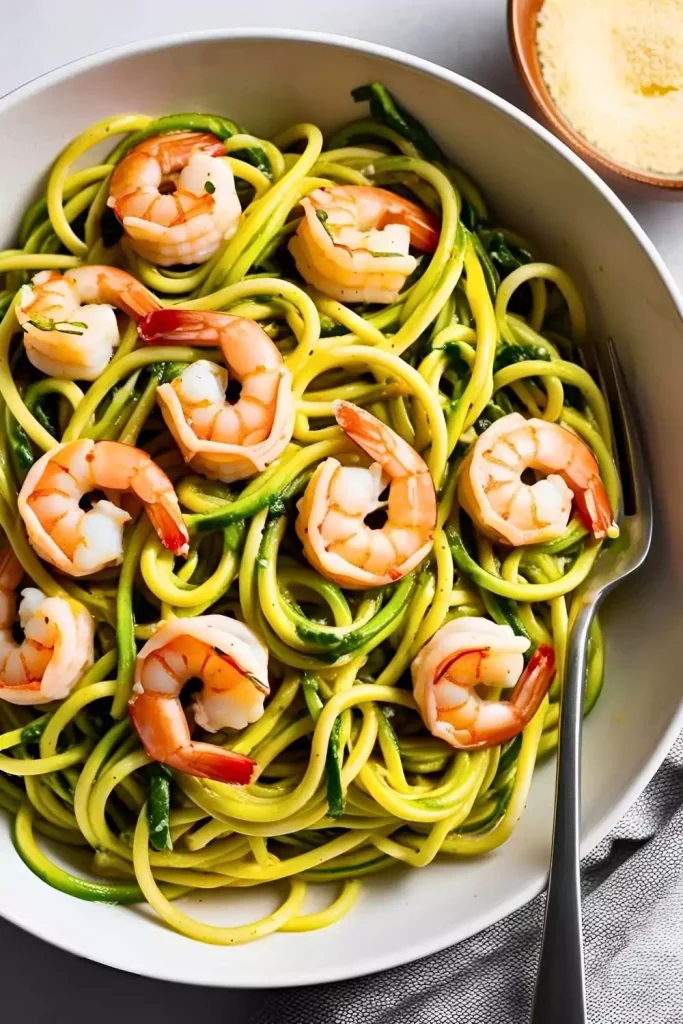 Garlic Butter Zoodles with Shrimp