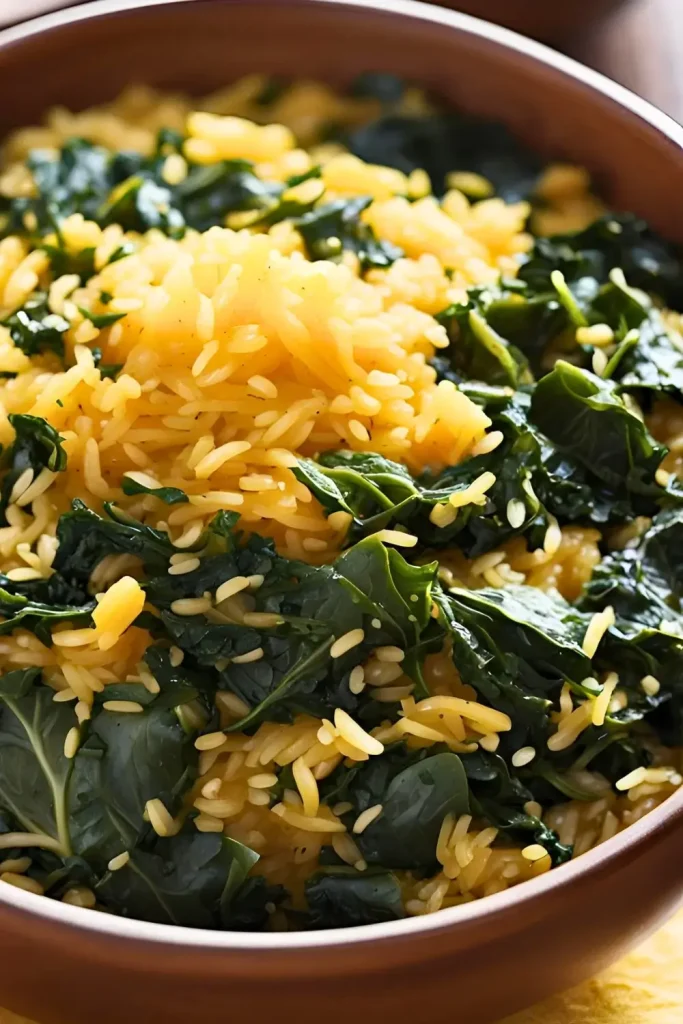 Golden Rice and Collard Greens Bowl