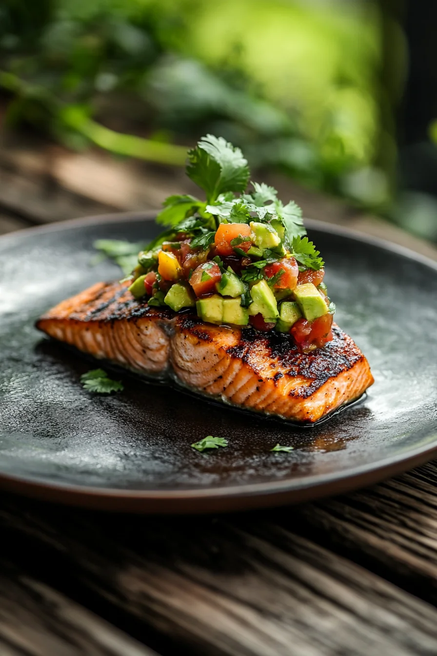 Grilled Salmon With Avocado Salsa