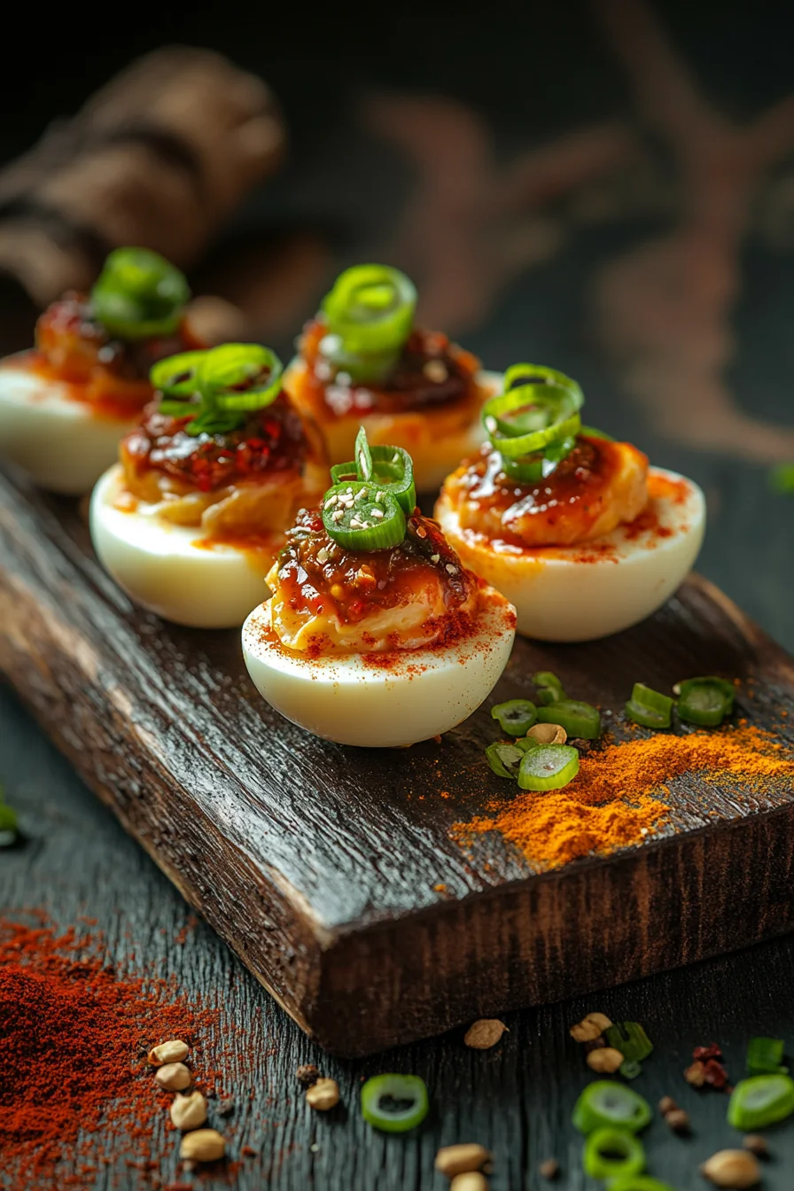 Kimchi Deviled Eggs