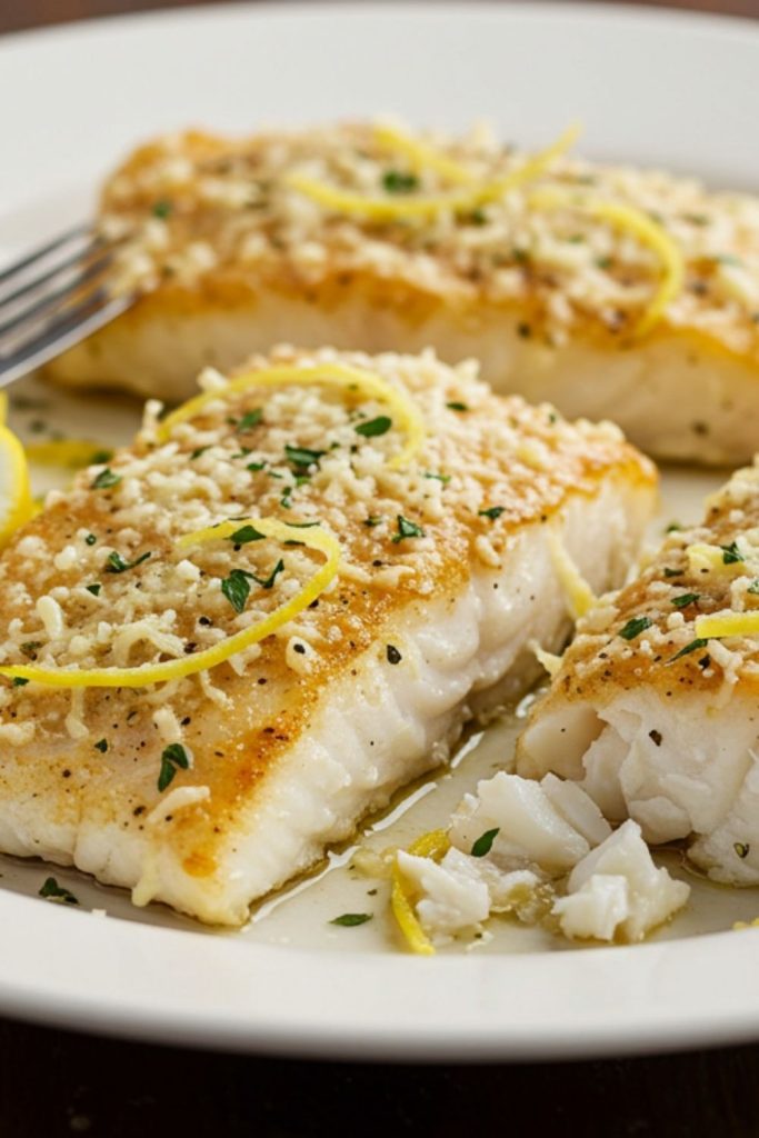 Lemon Garlic Parmesan Grilled Cod