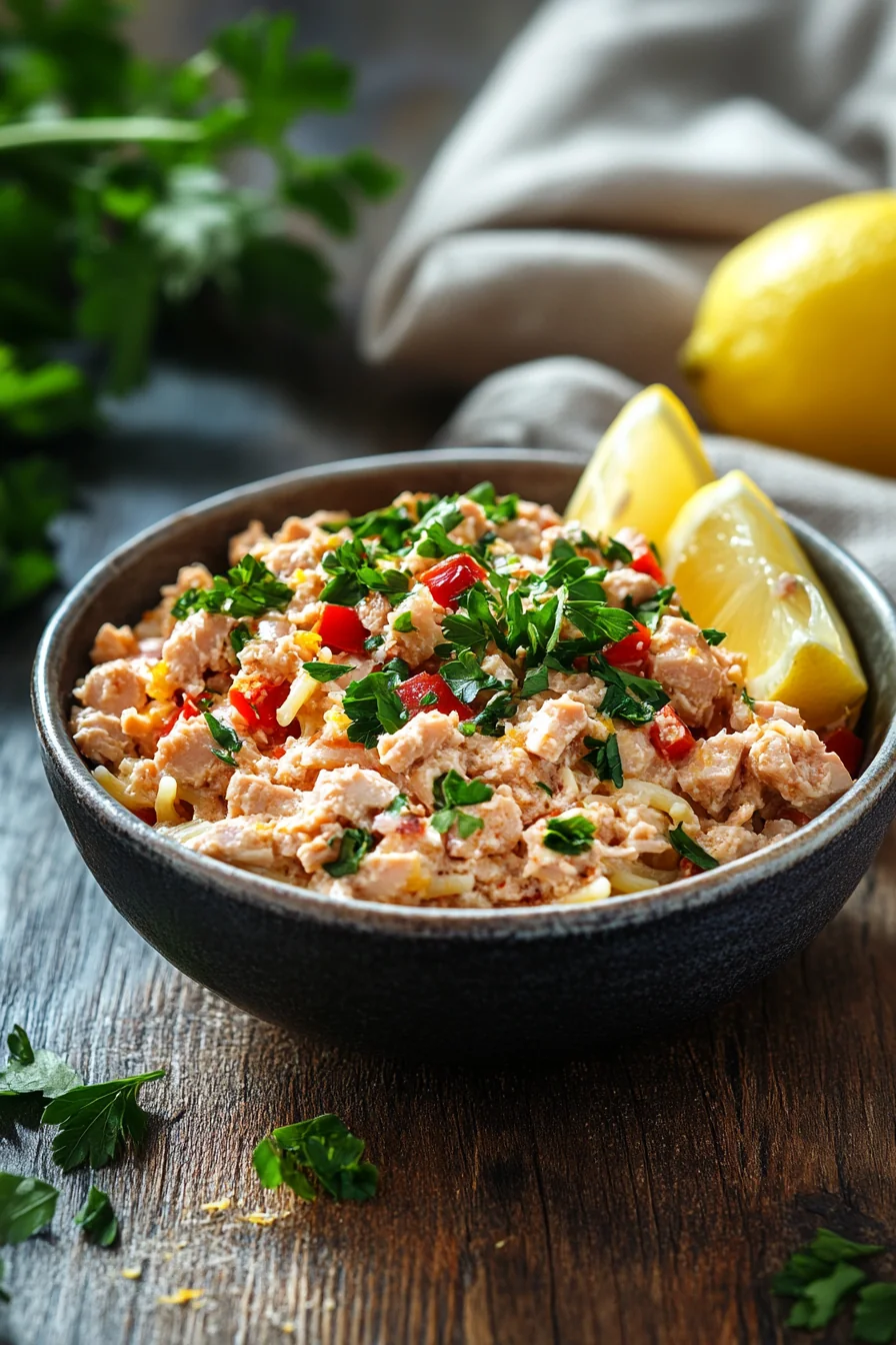 Lemon Garlic Tuna Pasta