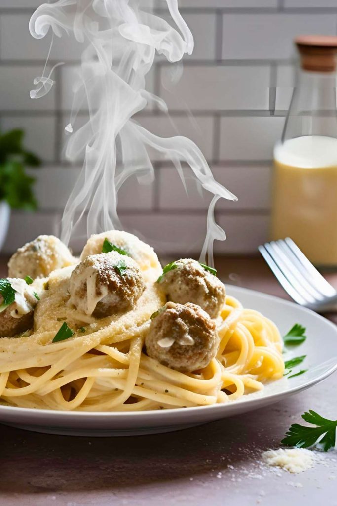 Meatball Alfredo Pasta