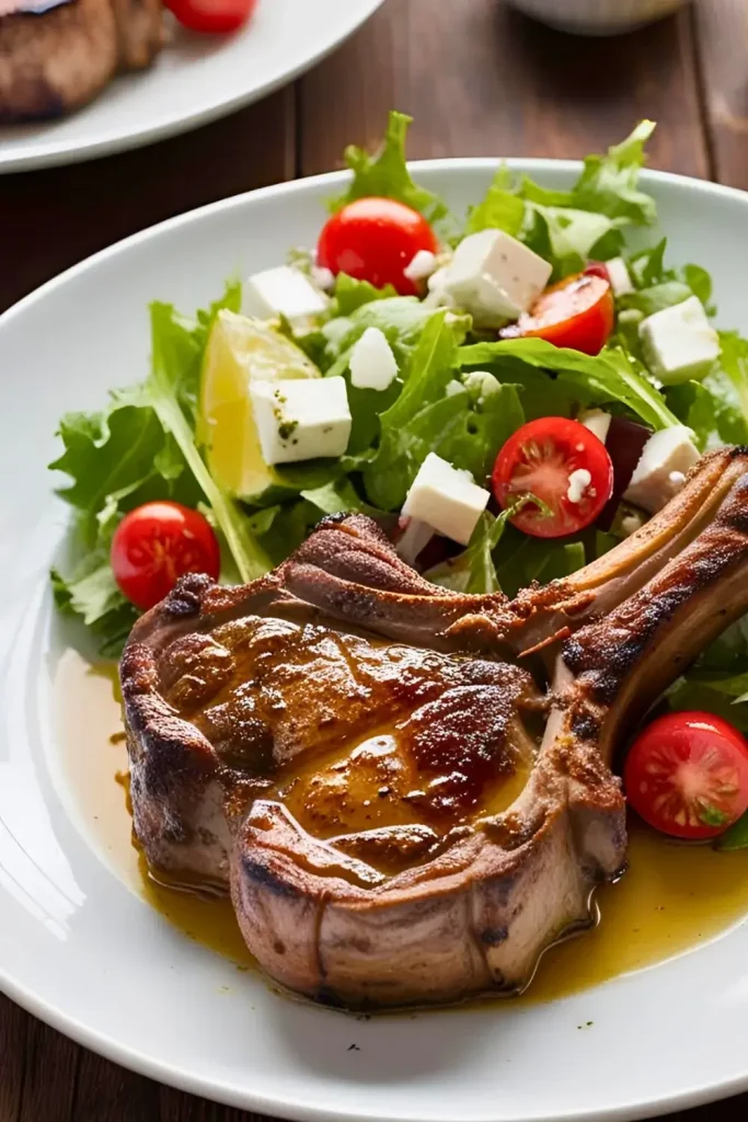 Mutton Chops with Greek Salad