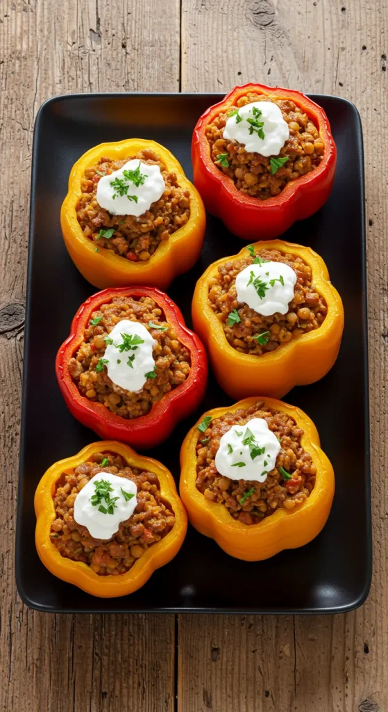 Mutton and Cheese Stuffed Peppers