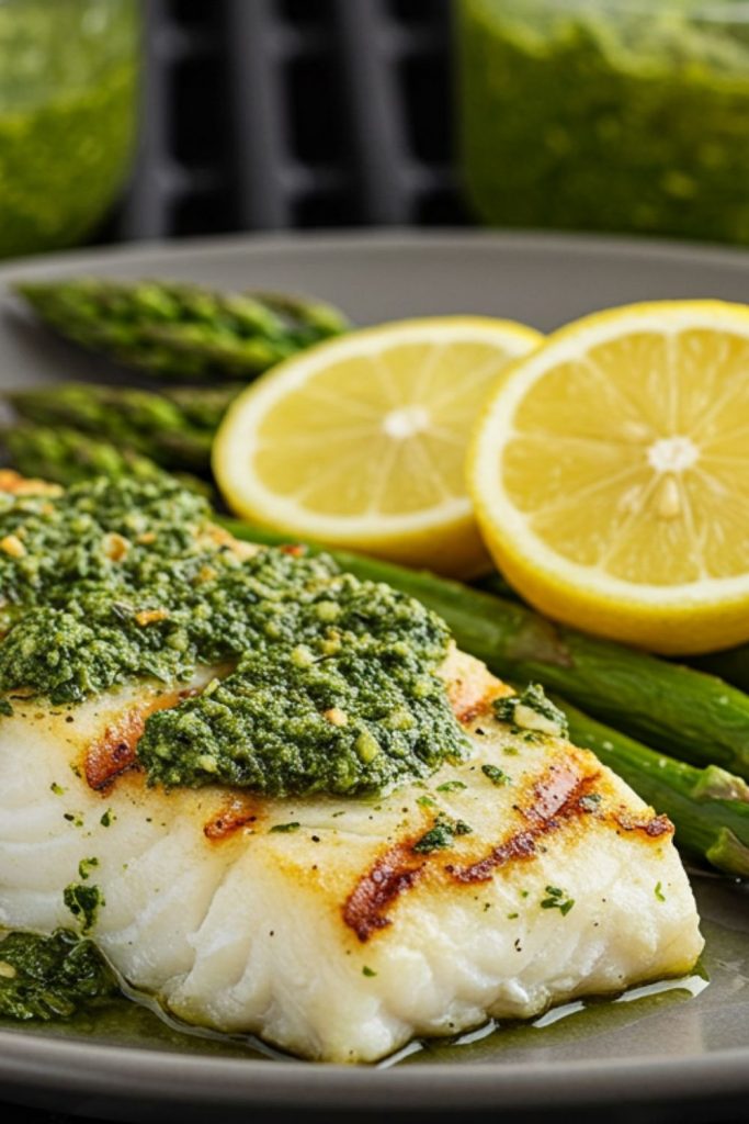 Pesto Grilled Cod