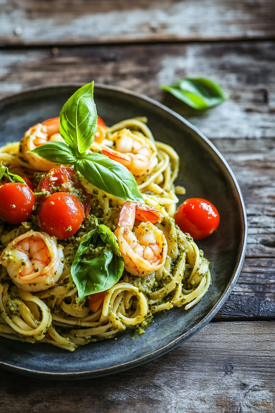 Pesto Shrimp Linguine