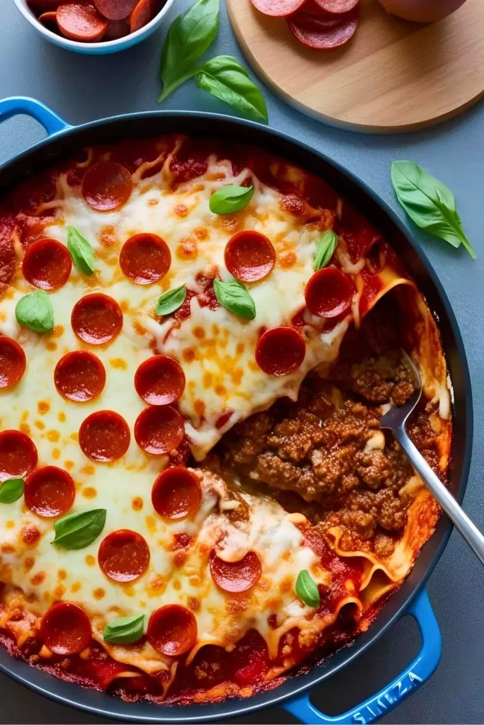 Sausage & Pepperoni Pizza Lasagna