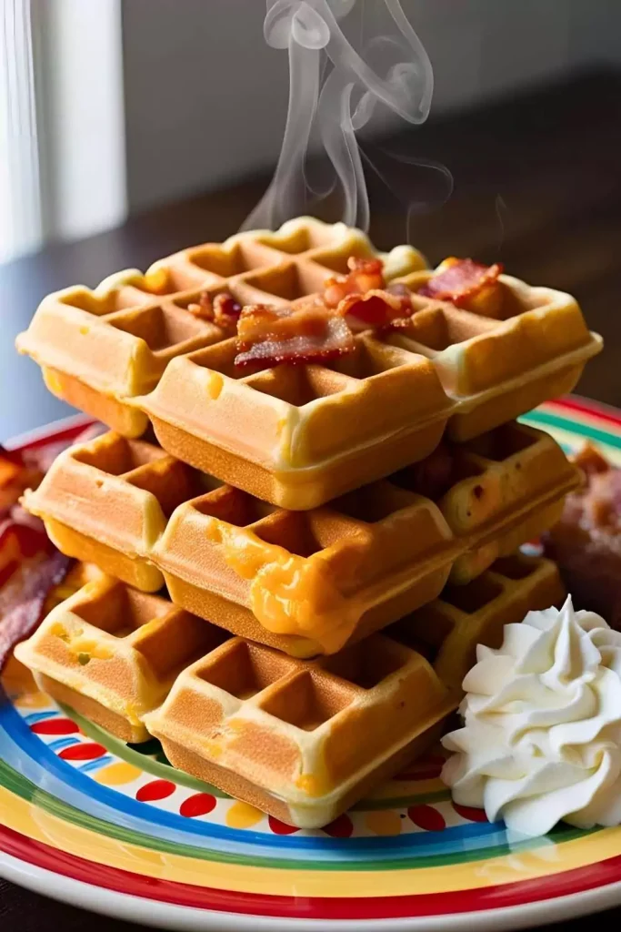 Savory Cheddar and Bacon Waffles