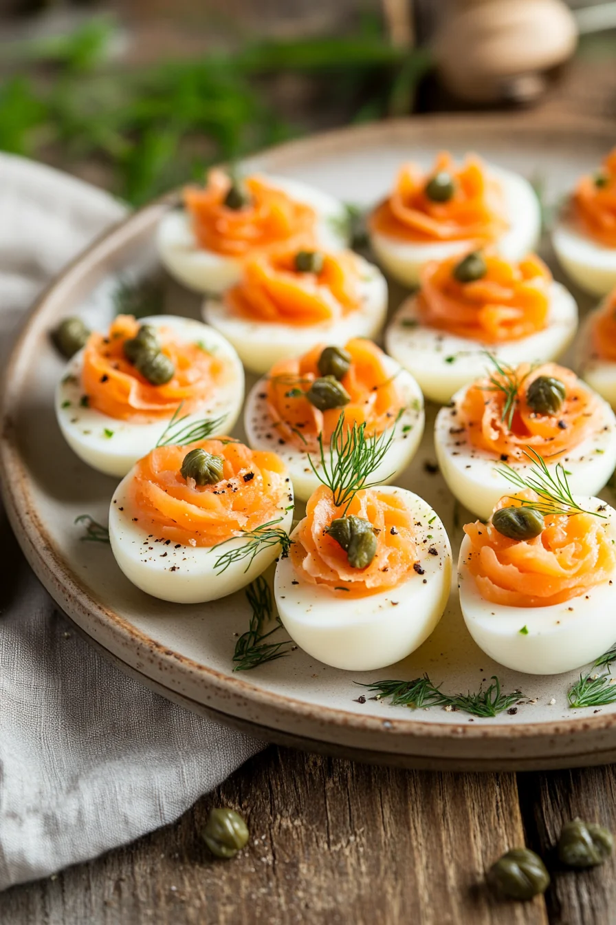 Smoked Salmon Deviled Eggs