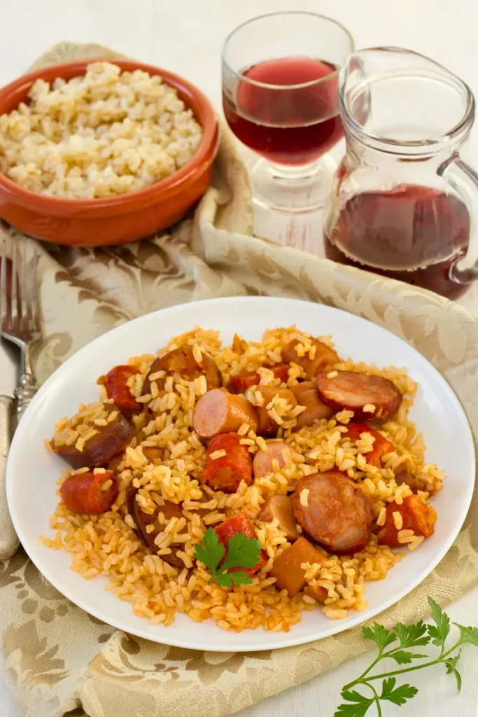 Spicy Carolina Gold Rice and Chorizo Skillet