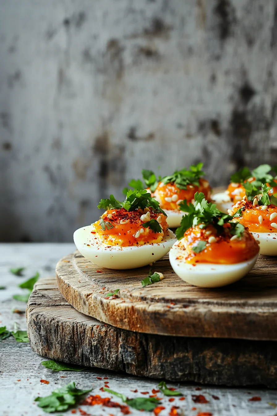 Spicy Sriracha Deviled Eggs